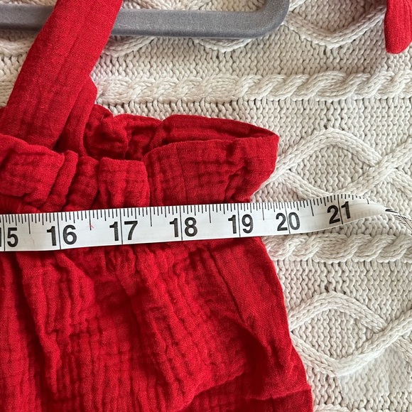 NWT LUSH Red Cotton Shoulder Tie Dress Women’s Size Medium - Picture 3 of 13